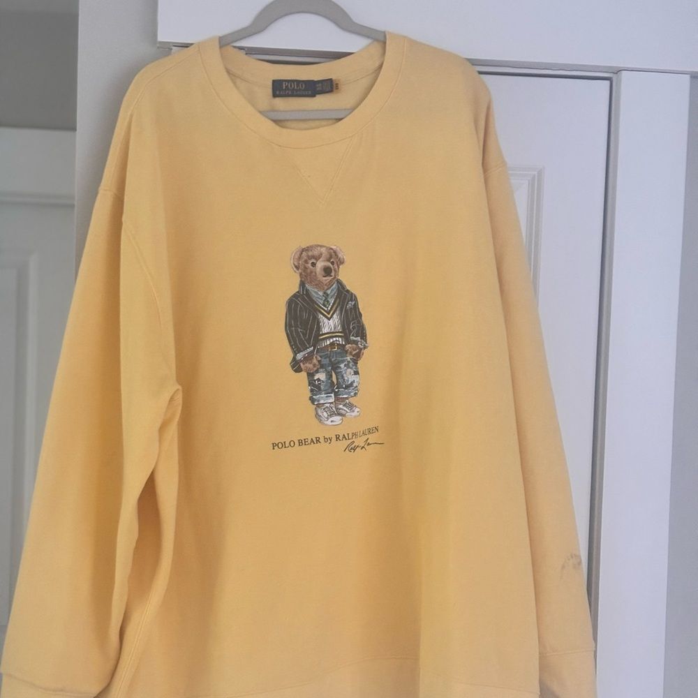 Polo Ralph Lauren Polo Bear Fleece Sweatshirt – Sunwashed Yello - Picture 3 of 5